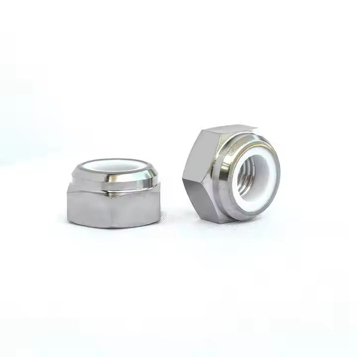DIN985 Hex Lock Nut with white